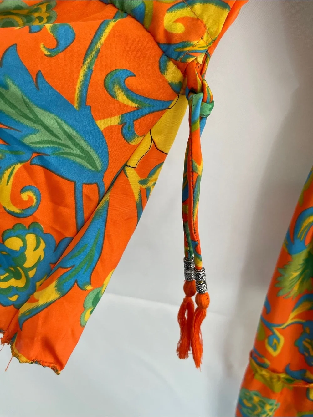 Me 2 Magic Anthropology Vibrant Orange Floral Tiered Maxi Dress - Size M
